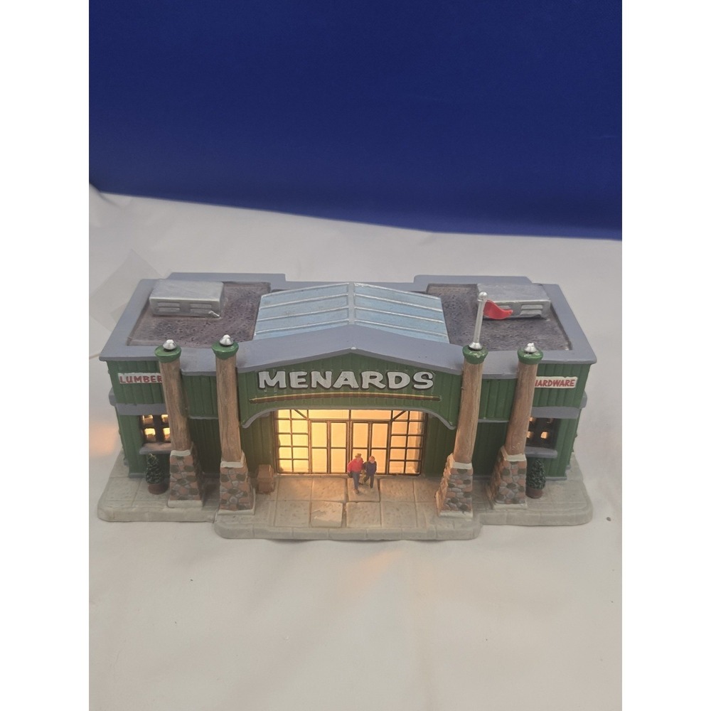 Rare Lemax MENARDS Store Building Rare 2006 w Light Cord No Box 1 Of 4 Flags Vtg
